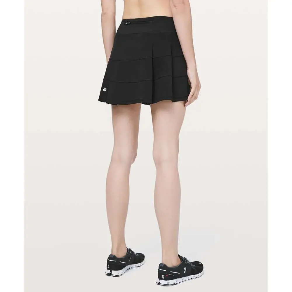 Lululemon Pace Rival Skirt + Shorts Skort 4-way Stretch Pocket Black Size 4 - Picture 11 of 12